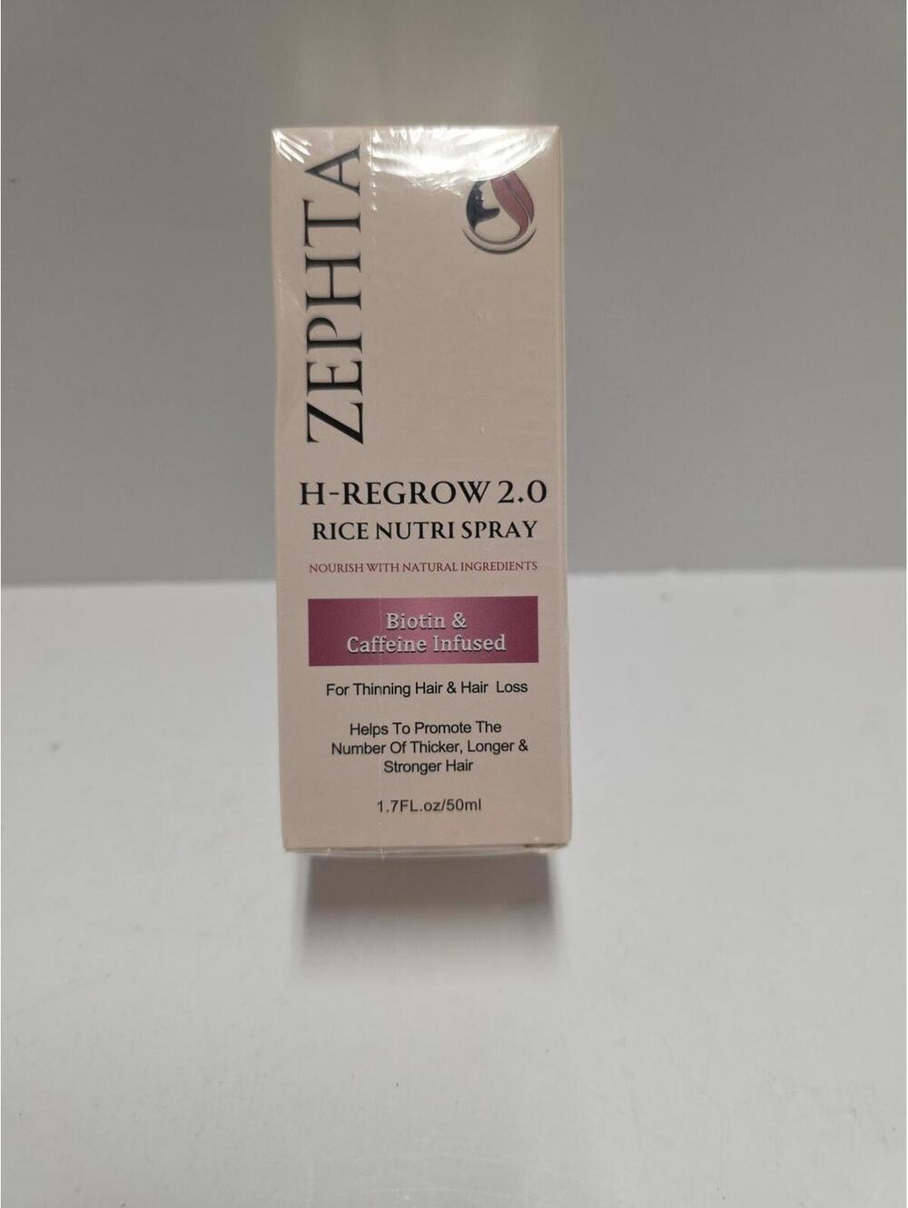Zephta H-Regrow 2.0  Rice Nutri Spray 1.7 oz. Biotin And Caffeine Infused Sealed